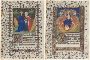Leaves from a Book of Hours: The Visitation and Christ in Judgment by workshop of Boucicaut Master