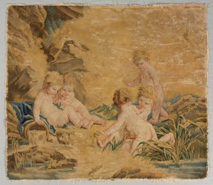 Children Playing: The Bath by workshop of Charron