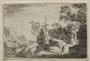 A Mountain Landscape by workshop of Giunta di Tugio