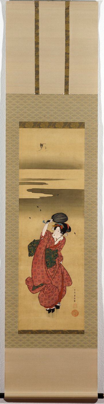 Young Woman Hunting Fireflies by (1777-1835) Toyokuni II