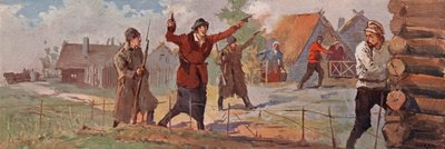 A Soviet agronomy instructor announcing her arrival in a village by firing her revolver into the air by (after) Carrey