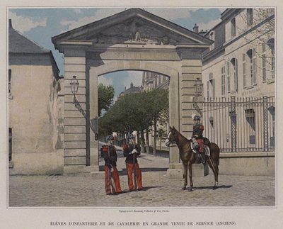 Infantry and Cavalry Students in Full Service Uniform, Old by (after) French Photographer