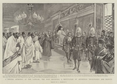 A Special Audience at the Vatican, the Pope receiving a Deputation of Abyssinian Missionaries and Natives by (after) Italian School