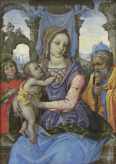 Madonna and Child with Saint Joseph and an Angel by 1476 1524 Capponi