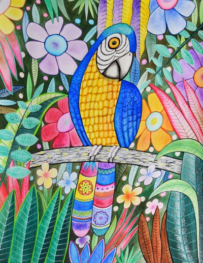 Parrot by Marys Watercolors