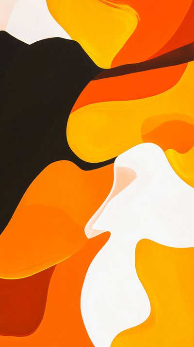 Abstract orange painting by F. Abderrahim