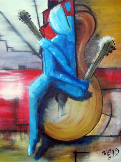 Woman with Guitar by Christian Piecuch