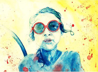Girl with Red Sunglasses by Phantalis