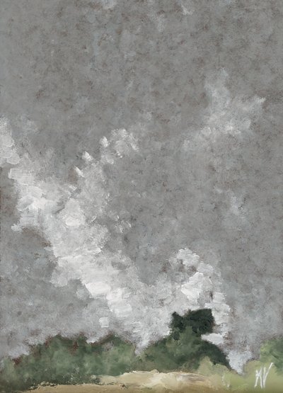 Hedge and Clouds by M. Vet