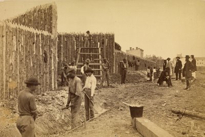 Stockade Built by General Haupt for Protection of Government Property, Orange & Alexandria R.R., Alexandria, Virginia by A.J. Russell