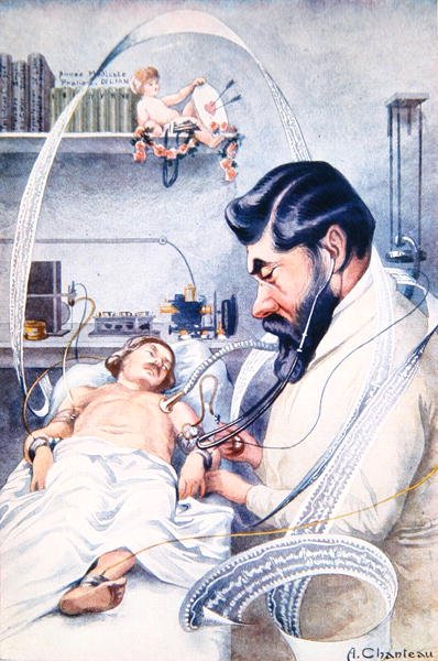 Professor Camille Lian Examining a Patient with All His Equipment, from 