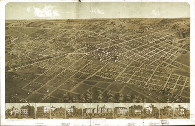 Adrian, Michigan 1866 by A.; Chicago Lithographing Co. Ruger