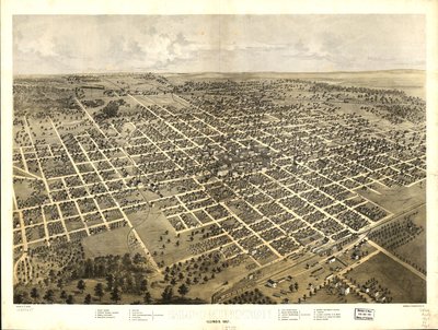 Bloomington, Illinois 1867 by A.; Chicago Lithographing Co. Ruger