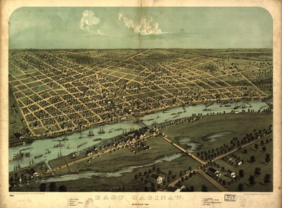 East Saginaw, Michigan, 1867 by A.; Chicago Lithographing Co. Ruger