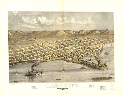 Lake City, Wabasha Co., Minnesota 1867 by A.; Chicago Lithographing Co. Ruger