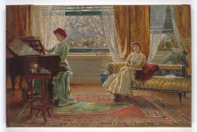 An Interior with Two Ladies, 1880 by A. Trevor Haddon
