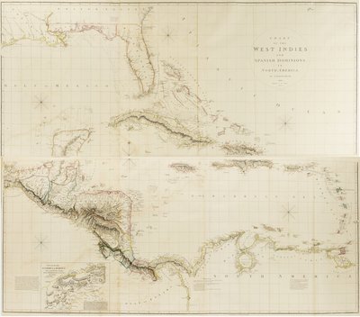 Chart of the West Indies and Spanish Dominions in North America by Aaron Arrowsmith