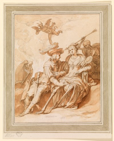 Death and the Lovers - Allegory of Vanitas, 1620-1630 by Abraham Bloemaert
