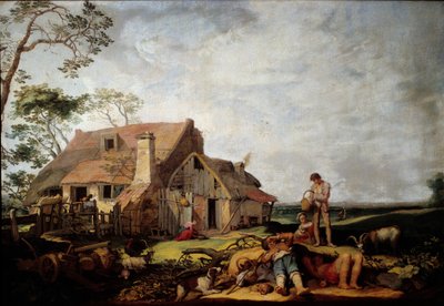 Landscape with Peasants Resting by Abraham Bloemaert