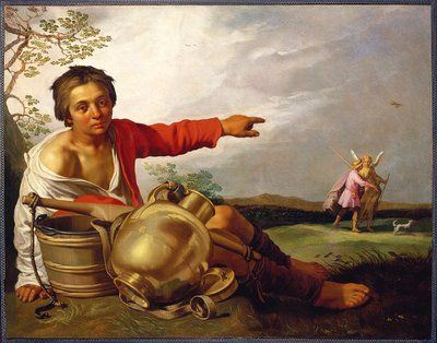 Shepherd Boy Pointing at Tobias and the Angel, c.1625-30 by Abraham Bloemaert