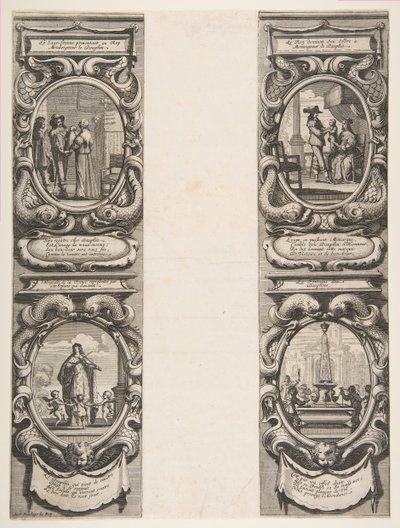 Almanach for 1639: Louis XIII and Anne of Austria entrusting the Kingdom and the Heir Apparent by Abraham Bosse