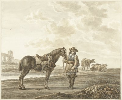 Rider in Landscape by Abraham Delfos