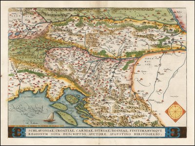 1574 Map of the Western Balkan by Abraham Ortelius