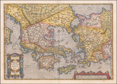 1584 Map of Greece and Western Turkey by Abraham Ortelius