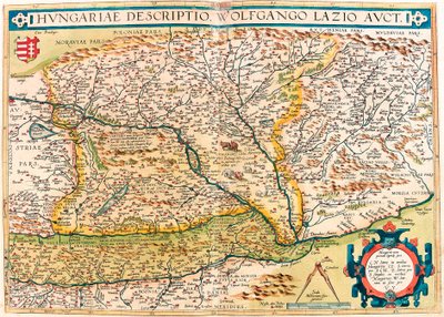 Geography map of the territory of Hungary from 