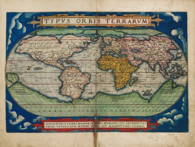 Image of the globe of the world by Abraham Ortelius
