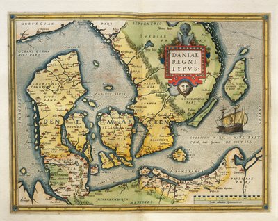 Map of Denmark, from Theatrum Orbis Terrarum by Abraham Ortelius