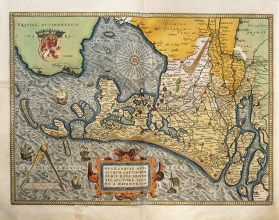 Map of Netherlands, from Theatrum Orbis Terrarum by Abraham Ortelius by Abraham Ortelius