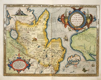 Map of Tartary, Northern-Central Asia, from Theatrum Orbis Terrarum by Abraham Ortelius