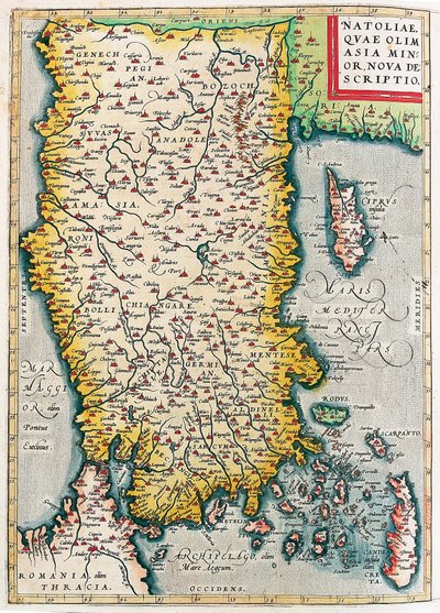 Geography Map of the Territory of Asia Minor from 