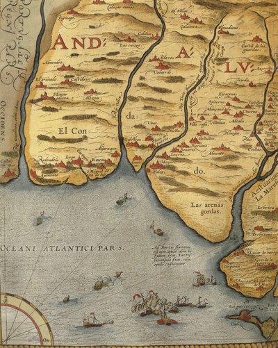 Port of Palos in Andalusia, from Theatrum Orbis Terrarum by Abraham Ortelius by Abraham Ortelius