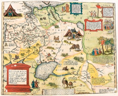 Geography Map of the Territory of Russia from Theatrum Orbis Terrarum by Abraham Ortelius by Abraham Ortelius