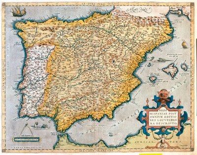 Spain, Portugal by Abraham Ortelius