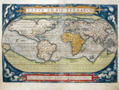 World Map from Theatrum Orbis Terrarum by Abraham Ortelius by Abraham Ortelius