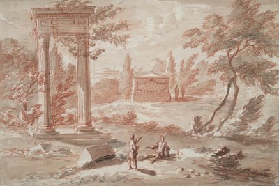 Landscape with Tomb, Ruins, and Figures by Abraham Rademaker