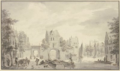 Two City Gates by Water and by Land by Abraham Rademaker