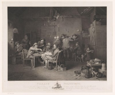 Interior with Men Discussing Around a Table by Abraham Raimbach