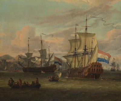Dutch Street Sailors at a Harbor on the Mediterranean Sea by Abraham Storck