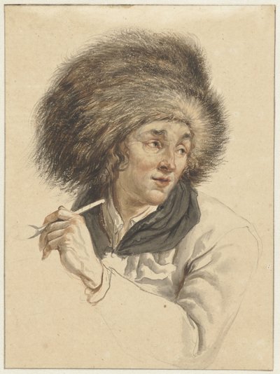Man with Fur Hat and Pipe by Abraham van Strij (I)