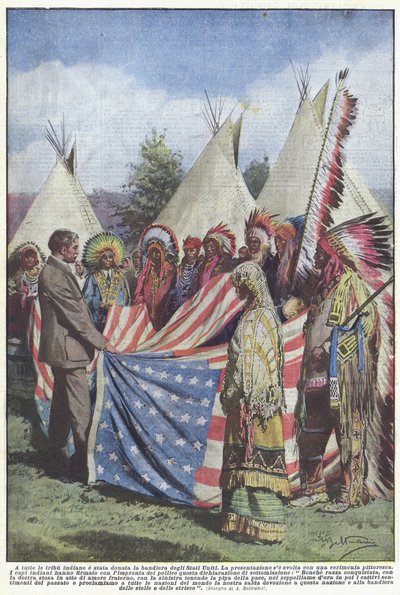 The Flag of the United States Was Given to All Indian Tribes by Achille Beltrame