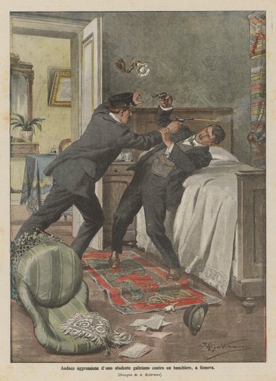 Bold Assault by a Galician Student Against a Banker in Genoa by Achille Beltrame