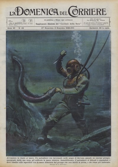 Adventure at the Bottom of the Sea by Achille Beltrame