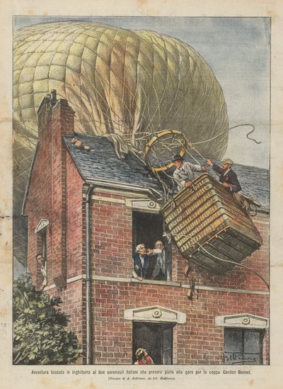 Adventure in England of two Italian aeronauts who took part in the Gordon Bennett Cup race by Achille Beltrame