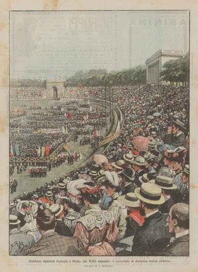 Grand musical competition in Milan with 10,000 performers, the great concert last Sunday at the Arena by Achille Beltrame