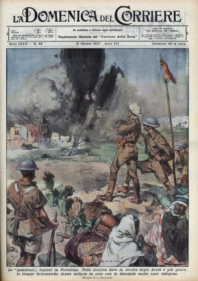 Great Arab Revolt of 1936-1939 in Palestine: rebellion of Palestinian Arabs for the creation of an Independent State in Palestine. Illustration by Achille Beltrame by Achille Beltrame