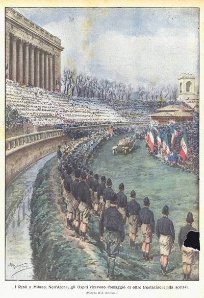 The Royals in Milan by Achille Beltrame